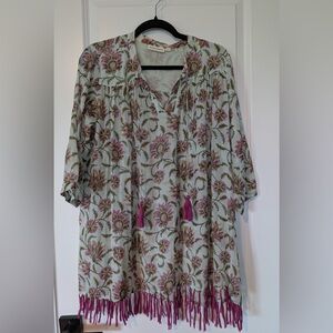 Roller Rabbit Serafina Floral Tunic Top Cover Up Swim Dress Size XS